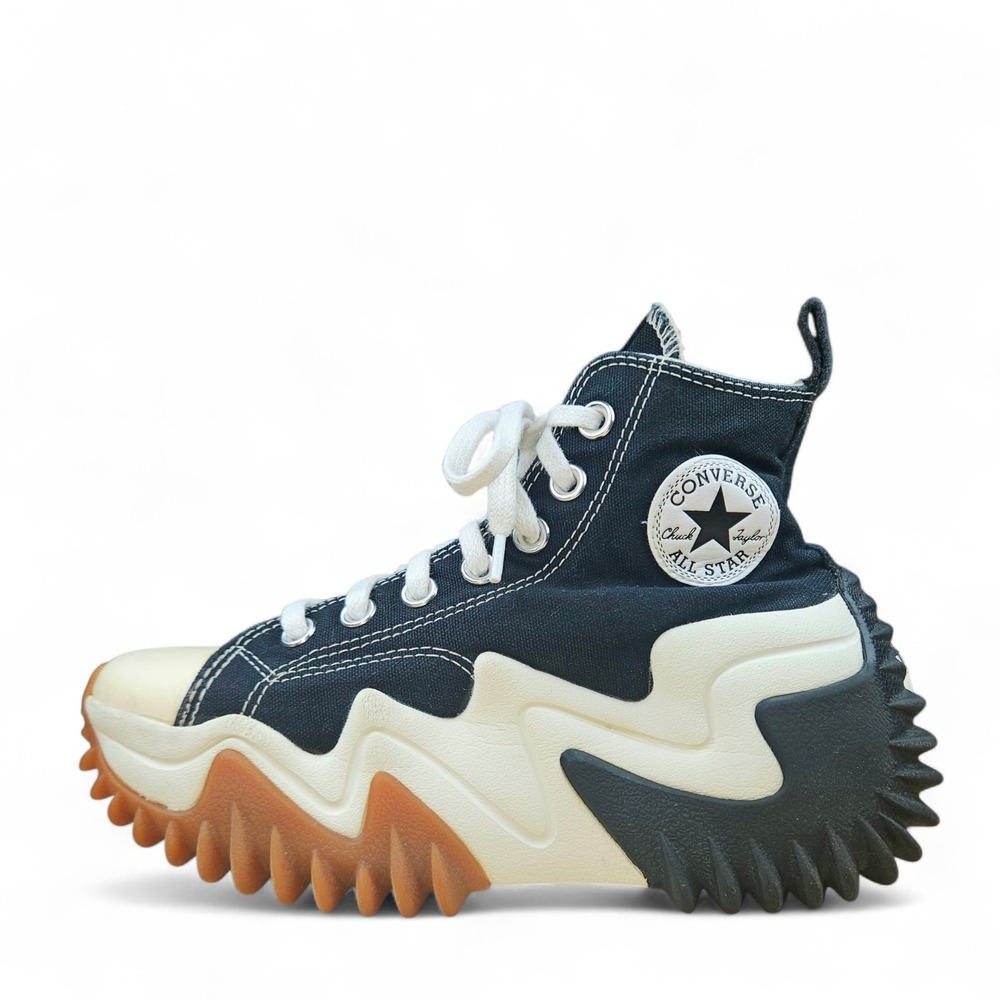 Converse Run Star Motion Platform Sneakers Women 5.5 Black High Top Gum Sole - Picture 13 of 13